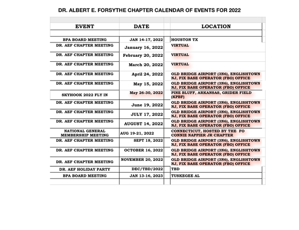 DR AEF CHAPTER 2022 CALENDAR 